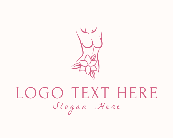 Female Body Flower logo