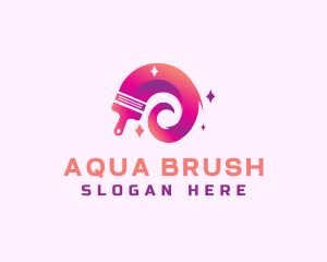 Sparkling Home Paintbrush logo design