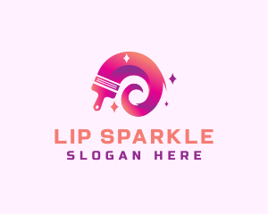 Sparkling Home Paintbrush logo design