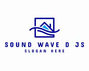 Beach Coast House Wave logo design