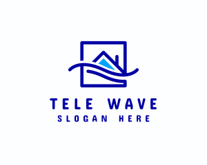 Beach Coast House Wave logo design