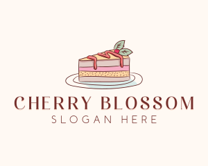 Cherry Cake Slice logo design