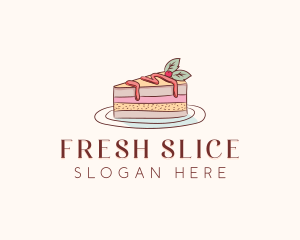 Cherry Cake Slice logo design