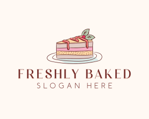 Cherry Cake Slice logo design