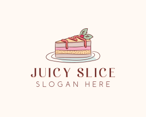 Cherry Cake Slice logo design