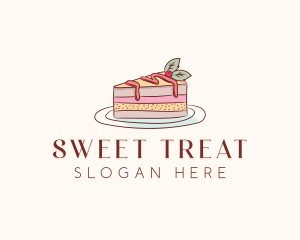 Cherry Cake Slice logo design