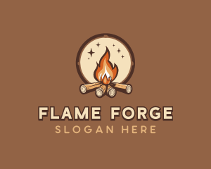 Camping Bonfire Outdoor logo design