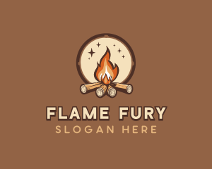 Camping Bonfire Outdoor logo design