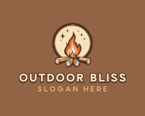 Camping Bonfire Outdoor logo design