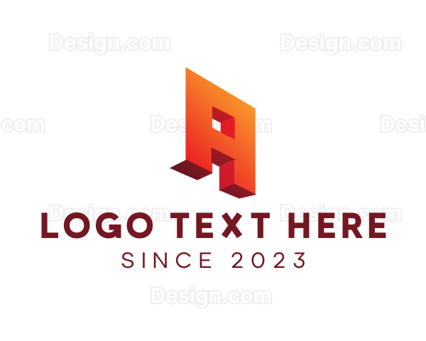 Modern Tech 3D Letter A Logo