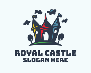 Crayon Cartoon Castle logo design