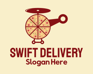 Pizza Delivery Helicopter logo design