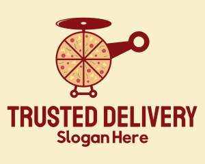 Pizza Delivery Helicopter logo design