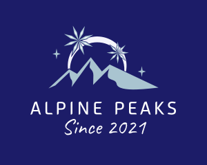 Snowflake Mountain Peak logo design