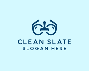 Clean Eyeglasses Squeegee logo design