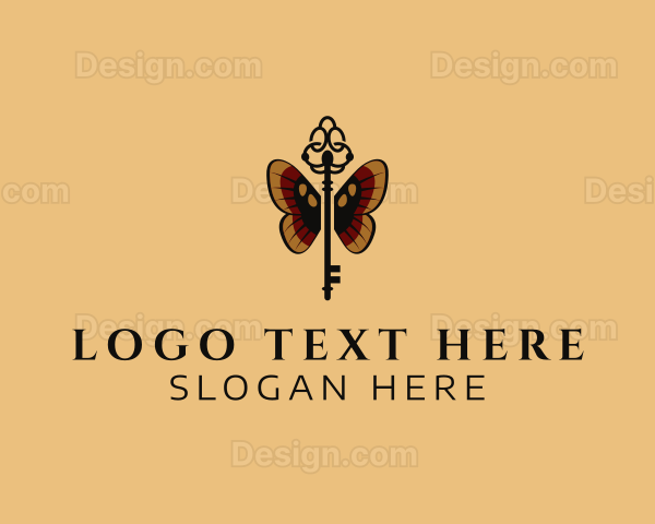 Abstract Butterfly Key Logo