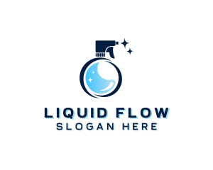 Cleaning Spray Bottle Disinfection logo design