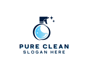 Cleaning Spray Bottle Disinfection logo design