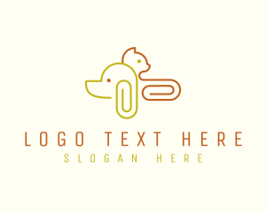 Dog Cat Paper Clip logo