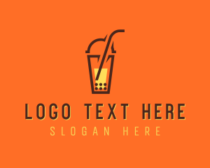 Modern Boba Cup Logo