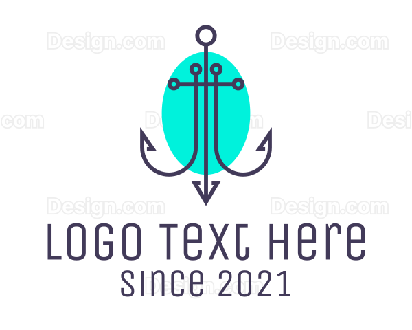 Minimalist Marine Anchor Logo