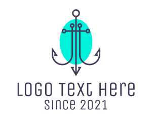 Minimalist Marine Anchor logo