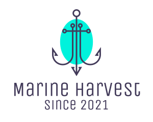 Minimalist Marine Anchor logo design