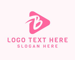 Pink Media Player Letter B logo