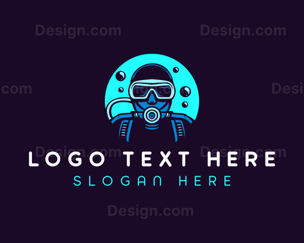 Scuba Diving Bubbles Logo