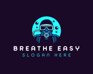 Scuba Diving Bubbles logo design