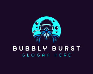 Scuba Diving Bubbles logo design