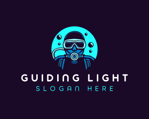 Scuba Diving Bubbles logo design