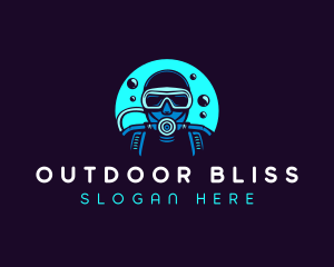 Scuba Diving Bubbles logo design