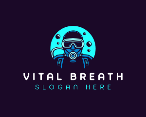 Scuba Diving Bubbles logo design