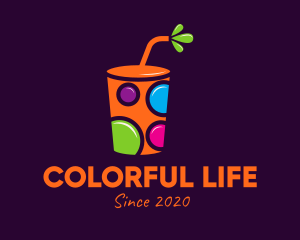 Colorful Reusable Drink Cup logo design