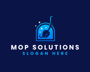 Cleaner Housekeeping Mop logo design