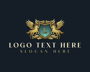 Elegant Pegasus Shield logo