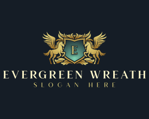 Elegant Pegasus Shield logo design