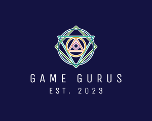 Modern Geometric Gaming Media logo design