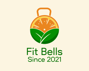 Kettlebell Orange Slice logo design