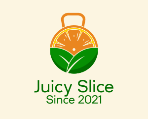 Kettlebell Orange Slice logo design