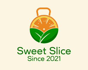 Kettlebell Orange Slice logo design