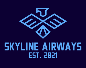 Geometric Eagle Airline logo design