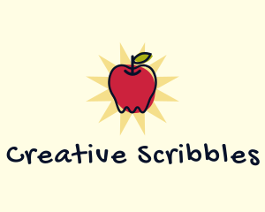 Doodle Organic Apple logo design