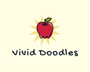 Doodle Organic Apple logo design