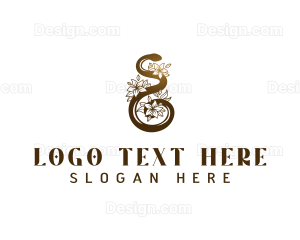 Ornamental Flower Snake Logo