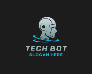 Futuristic Robotic Head logo design