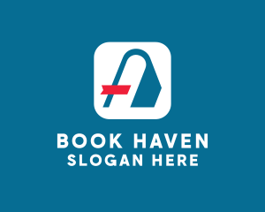 Library Book Banner logo design