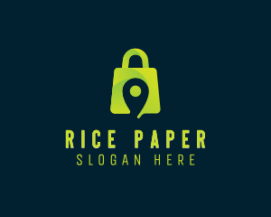 Shopping Bag Location Pin  logo design