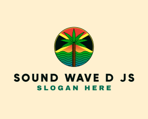 Jamaica Flag Beach  logo design